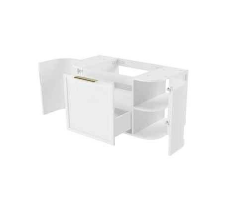 Lancaster Wall Hung Curve Vanity Satin White (All Size)