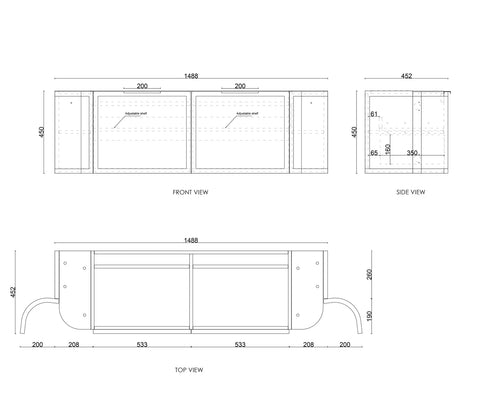Lancaster Wall Hung Curve Vanity Satin White (All Size)