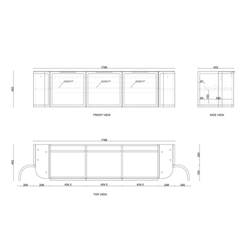 Lancaster Wall Hung Curve Vanity Satin White (All Size)