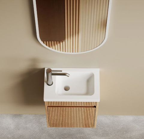 Otti Mini Ensuite Fluted Vanity 400mm (Woodland Oak)
