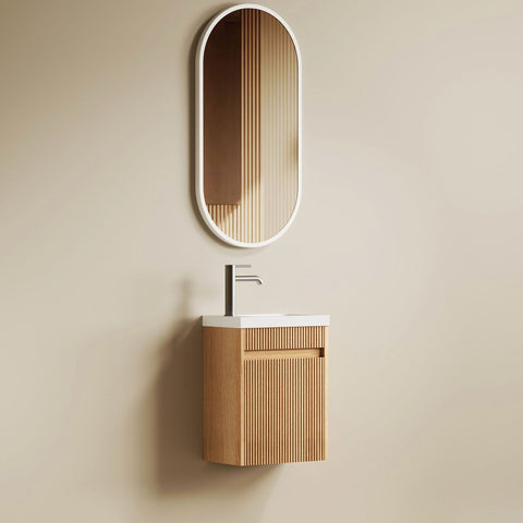 Otti Mini Ensuite Fluted Vanity 400mm (Woodland Oak)