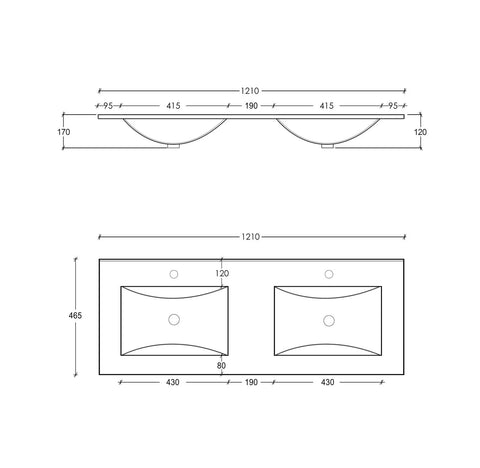 BYRON Fluted Wall Hung Vanity Woodland Oak (All Sizes)