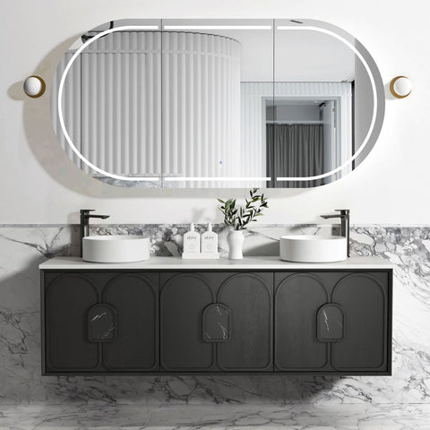 BALMORAL Mark II Wall Hung Vanity Black Oak (All Sizes)