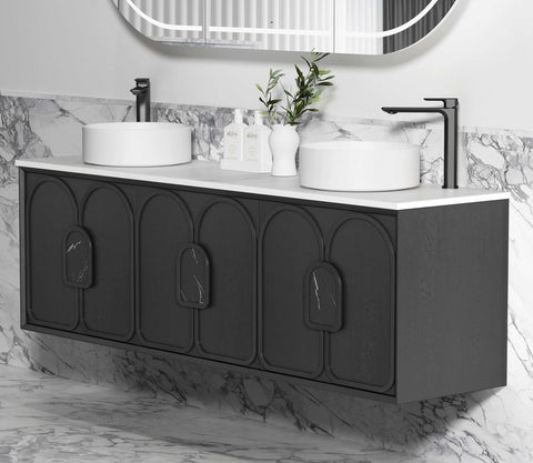BALMORAL Mark II Wall Hung Vanity Black Oak (All Sizes)