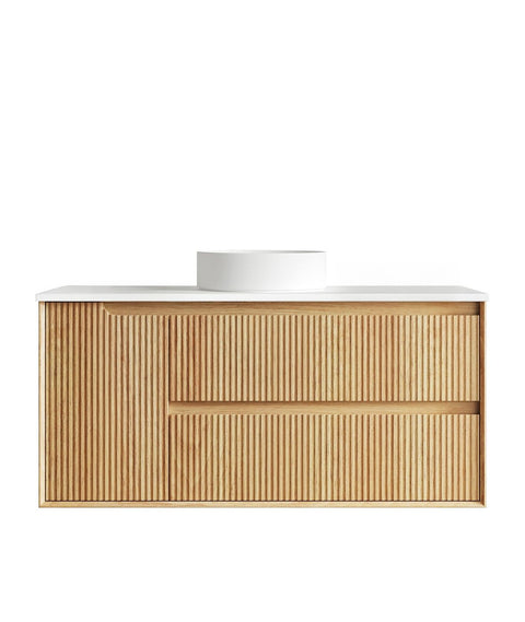 BYRON Fluted Wall Hung Vanity Woodland Oak (All Sizes)