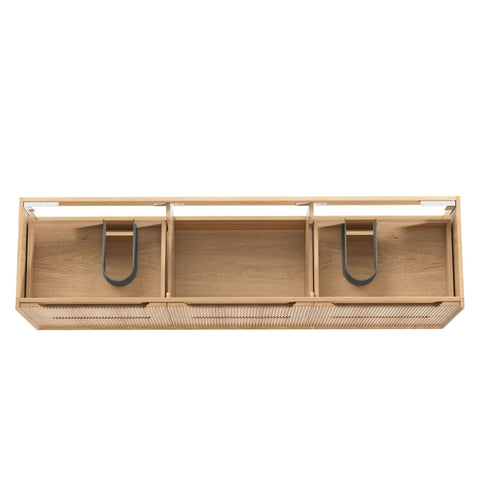 BYRON Fluted Wall Hung Vanity Woodland Oak (All Sizes)