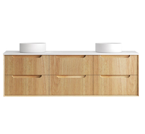 BYRON Fluted Wall Hung Vanity Woodland Oak (All Sizes)