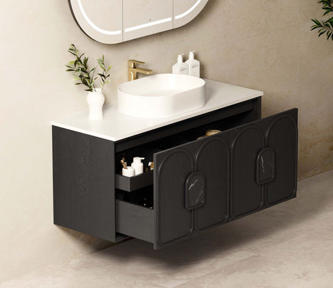 BALMORAL Mark II Wall Hung Vanity Black Oak (All Sizes)