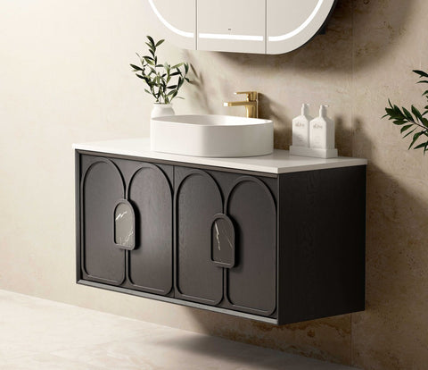 BALMORAL Mark II Wall Hung Vanity Black Oak (All Sizes)