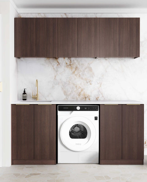 Havana Walnut Laundry Cabinet with Stone Top Set 1960x600x2100mm (Style B)