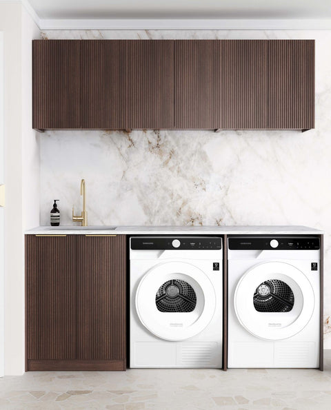 Havana Walnut Laundry Cabinet with Stone Top Set 1960x600x2100mm (Style A)