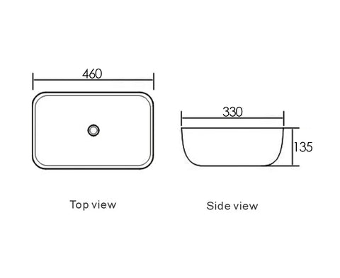 Artis O'96 455x325x135 Matte Black Oval Basin Ultra Slim