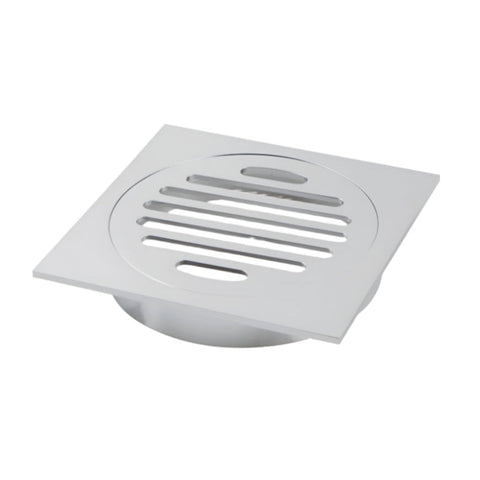 Square Chrome Brass Floor Waste Shower Grate Drain Outlet 100mm