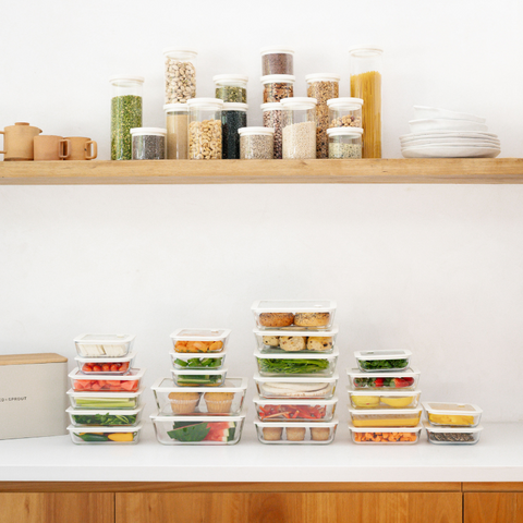 Wategos Round Glass Pantry Jars | Oat Milk