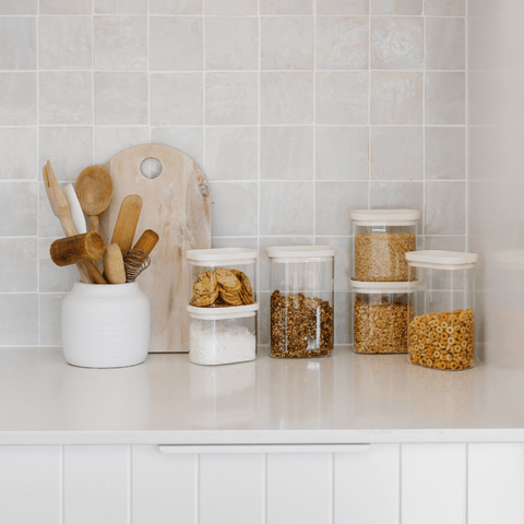Tallow Rectangle Glass Pantry Jars | 2pk