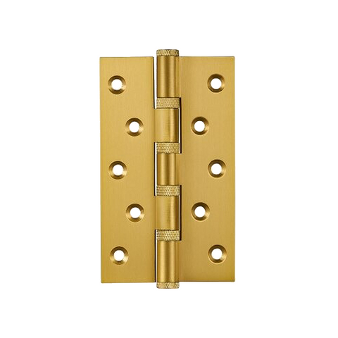 Cross-Knurled Solid Brass Butt Hinge | Gold S - M