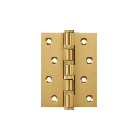 Cross-Knurled Solid Brass Butt Hinge | Gold S - M