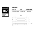 Dimensions drawing 2 — Recessed Pull — Brushed Nickel