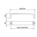 Dimensions drawing 1 — Handle Style 313 | 96–320mm