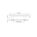 Dimensions drawing 1 — Square T-Bar Handle — Brushed Stainless