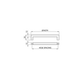 Dimensions drawing 1 — Square Hollow Cabinet Handle | 96–544mm — Brushed Stainless