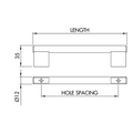 Dimensions drawing 2 — Handle Style 323 — Brushed Nickel