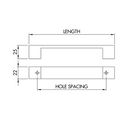 Dimensions drawing 1 — Handle Style 337 | Brushed Nickel