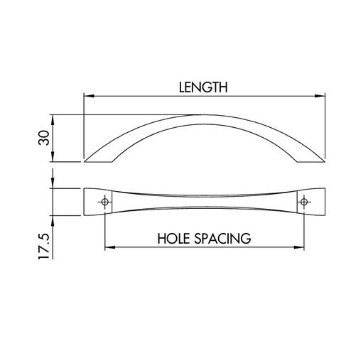 Dimensions drawing 1 — Handle Style 338 | 128mm