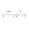 Dimensions drawing 1 — Lip-Pull Cabinet Handle | 30–400mm