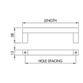 Dimensions drawing 2 — Handle Style 371 | 288mm & 416mm