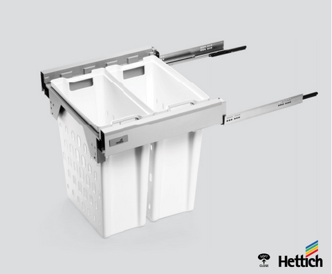 Hettich Atira Pull Laundry Set – Anthracite Drawer Included | Integrated Soft-Close Laundry Hamper System