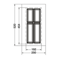 Dimensioned drawing — Häfele Classico 500 cutlery tray for a 300mm cabinet: 250 x 520mm as supplied, dashed line marks the 192 x 454mm trim minimum