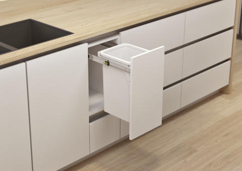 Hideaway Compact waste bin in white