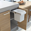 Hideaway Compact soft-close waste bin in arctic white