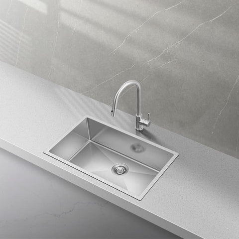 Single Sink Stainless Steel 600 X 450 X 230mm - Brushed Nickel