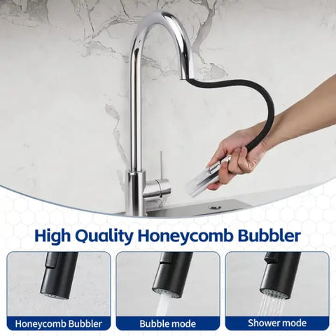 Pull-Out Kitchen Mixer Tap Chrome Finish