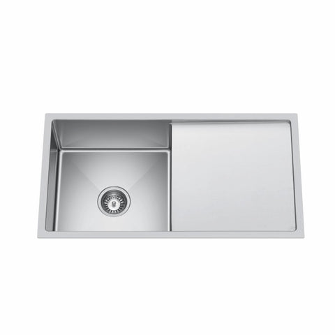 Sink with Drainer Stainless Steel, 850 x 450 x 230mm - Brushed Nickel