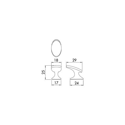 Dimensions drawing 1 — Cabinet Knob | Ø14 × 21 h mm