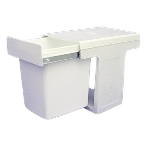 Slide Out Single Slimline Waste Bin,  15 Litre (White)