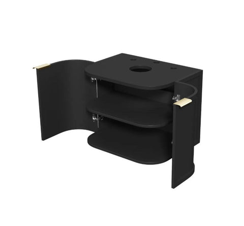 Lancaster Wall Hung Curve Vanity Satin Black (All Size)