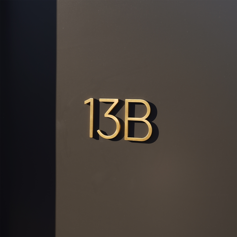 Smooth Solid Brass Floating Lettering | Gold 10cm - 20cm