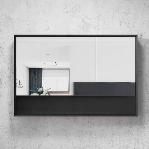 MARLO Mirror Shaving Cabinet 1200mm Matte Black
