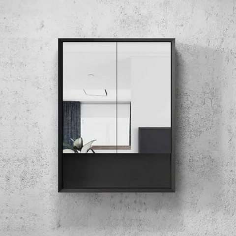 MARLO Mirror Shaving Cabinet 600mm Matte Black