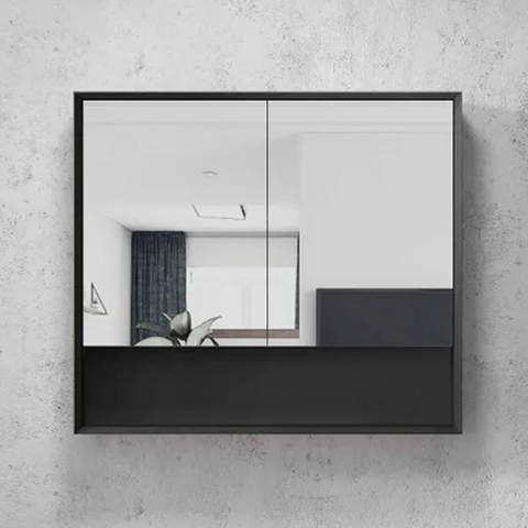 MARLO Mirror Shaving Cabinet 900mm Matte Black