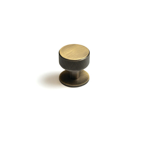 Momo Belgravia Knurled 35mm Solid Brass Round Knob Dark Brushed Brass