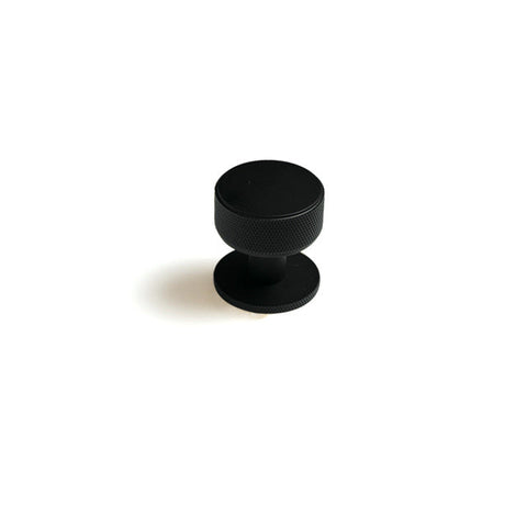 Momo Belgravia Knurled 35mm Solid Brass Round Knob Matte Black