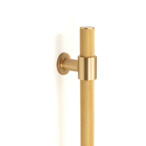 Momo Belgravia Knurled Door Pull Handle 496mm Brushed Satin Brass
