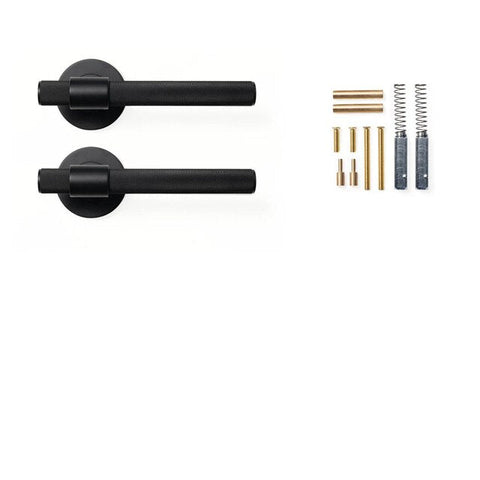 Momo Belgravia Knurled Dummy Lever Door Handle Set Matte Black