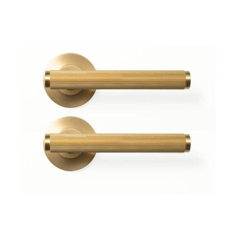 Momo Bellevue Lined Dummy Lever Door Handle Set Brushed Satin Brass
