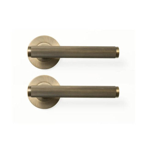 Momo Bellevue Lined Dummy Lever Door Handle Set Dark Brushed Brass